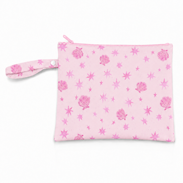 Stardust Shells/Pink Gingham Wet Bag Duo