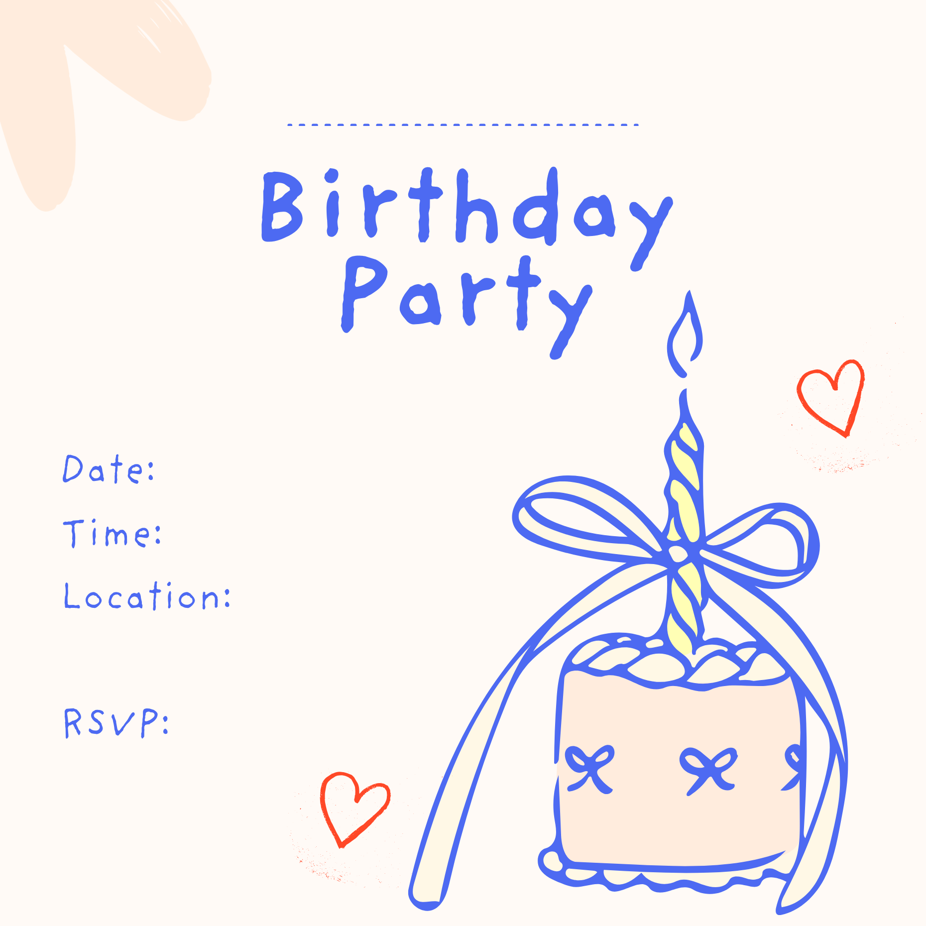 Whimsy Bow Birthday Cake Party Set - Printable-Kinnder