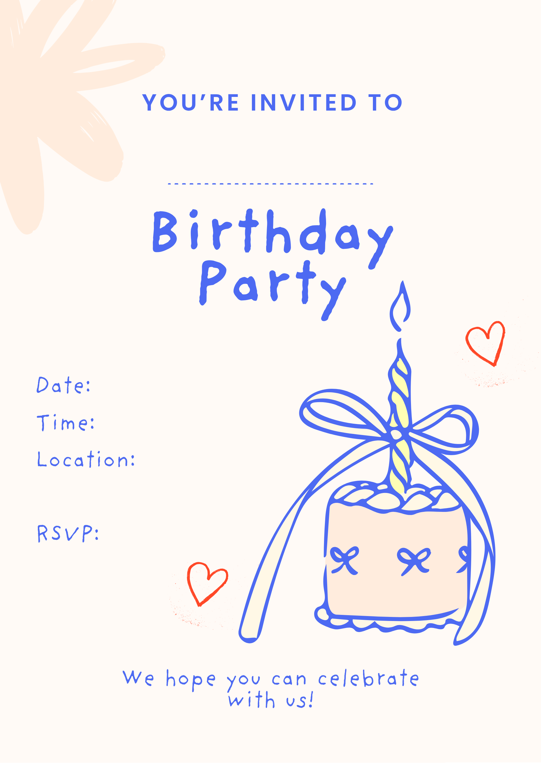 Whimsy Bow Birthday Cake Party Set - Printable-Kinnder