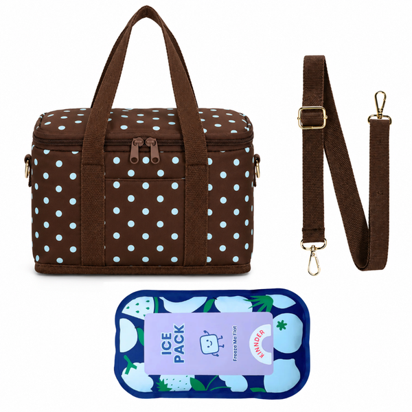 Polka Dot Everyday Cooler Bag + Ice Pack-Kinnder