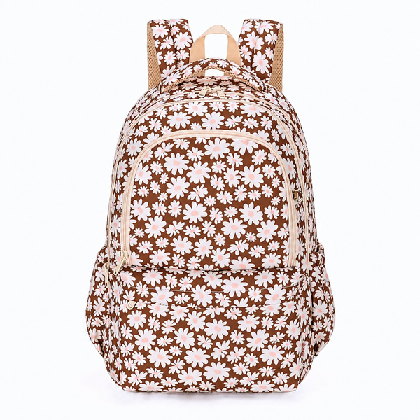 Bloom Tan Campus School Backpack-Campus Backpack-Kinnder