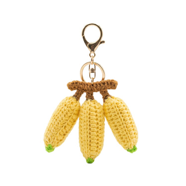 Bananas Crochet Bag Charm Keyring-Kinnder