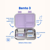 Bento 3 Blueberry Stainless Steel Bento Lunch Box-Kinnder