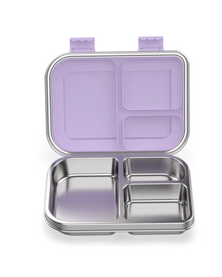 Bento 3 Lilac Stainless Steel Bento Lunch Box-Kinnder