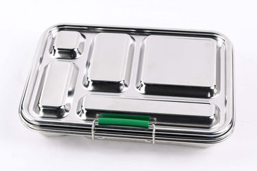Bento 5 Green Stainless Steel Lunch Box-Kinnder