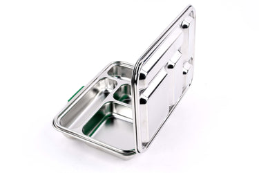 Bento 5 Green Stainless Steel Lunch Box-Kinnder