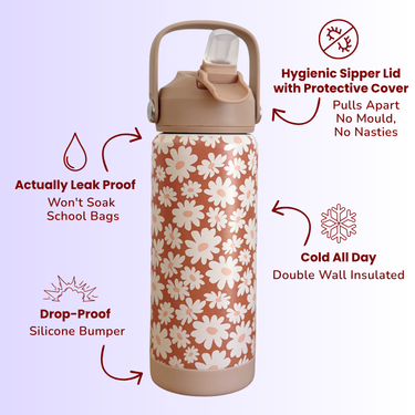 Bloom Tan Stainless Steel Drink Bottle
