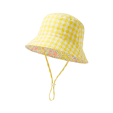 Blossom Sherbet/Yellow Gingham Reversible Bucket Hat-Kinnder