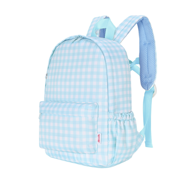 Blue Gingham Mini Daycare/Toddler Backpack-Kinnder