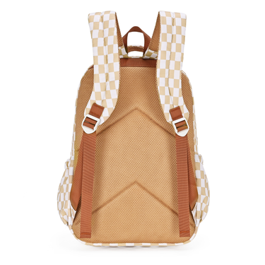 Caramel Check Campus School Backpack-Campus Backpack-Kinnder