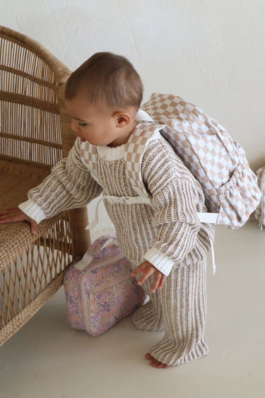 Caramel Check Mini Daycare/Toddler Backpack-Kinnder