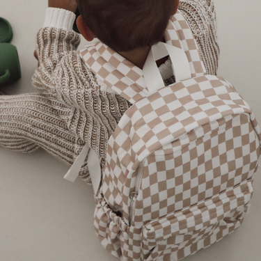 checker mini backpack Caramel Check Mini Toddler Backpack | Daycare