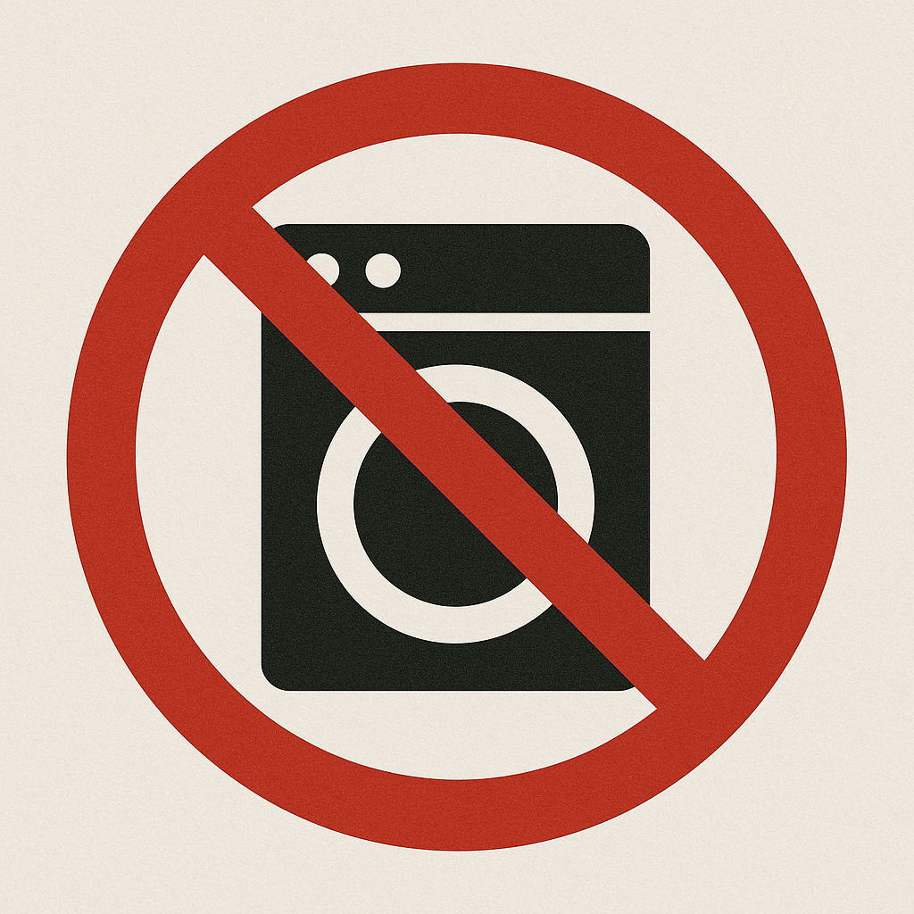 ✘ Tumble dry – may cause warping or shrinkage