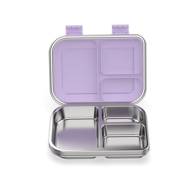 Bento 3 Lilac Stainless Steel Bento Lunch Box-Kinnder