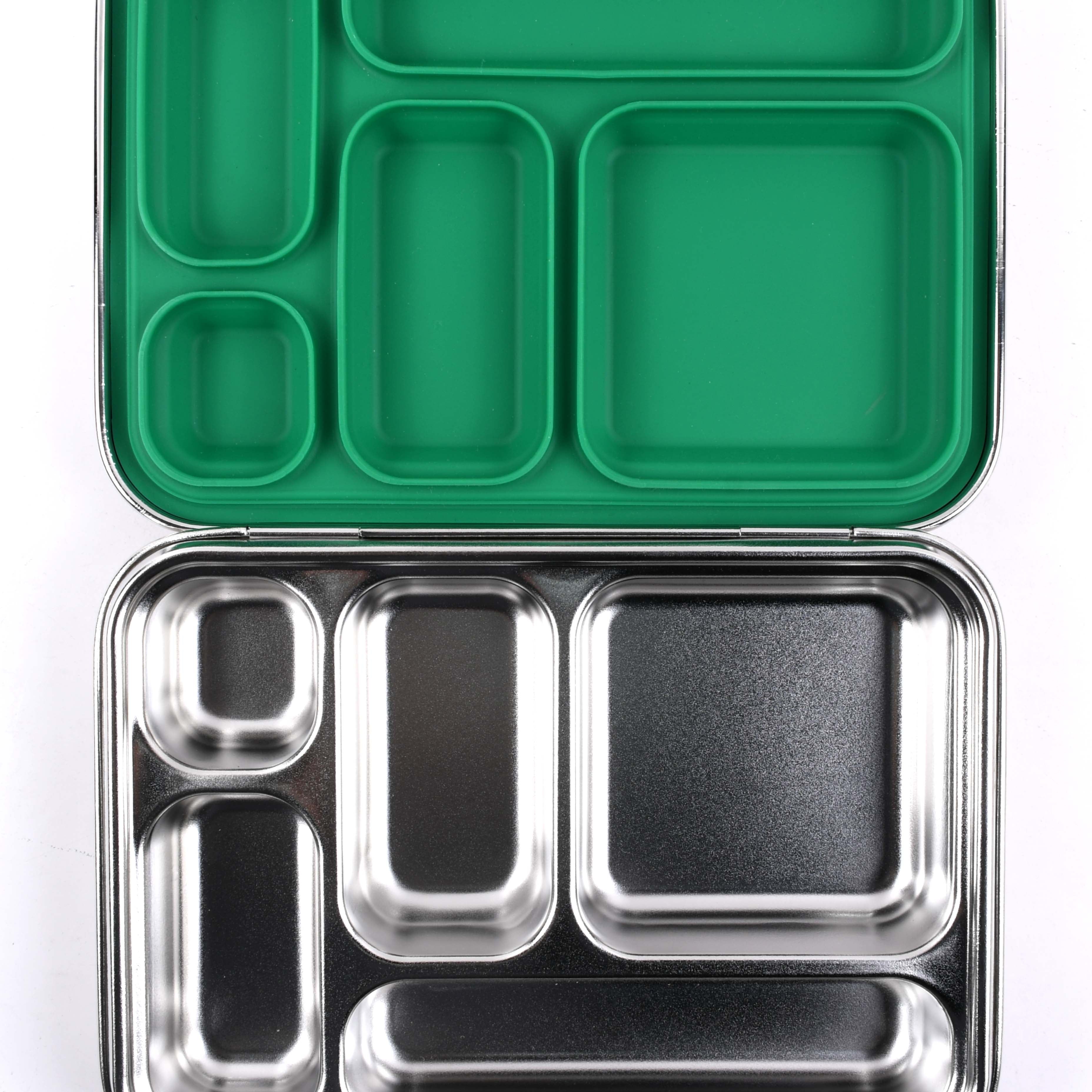 Bento 5 Green Stainless Steel Lunch Box-Kinnder