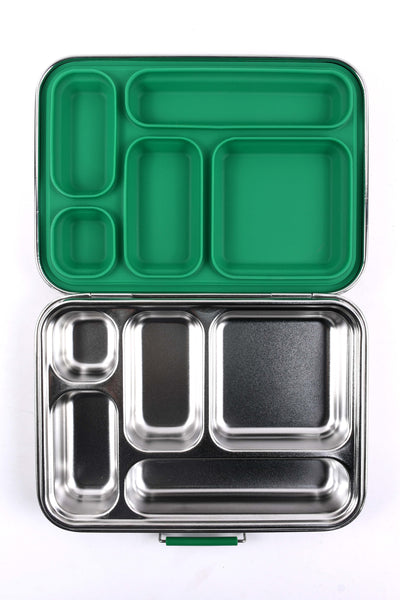 Bento 5 Green Stainless Steel Lunch Box-Kinnder