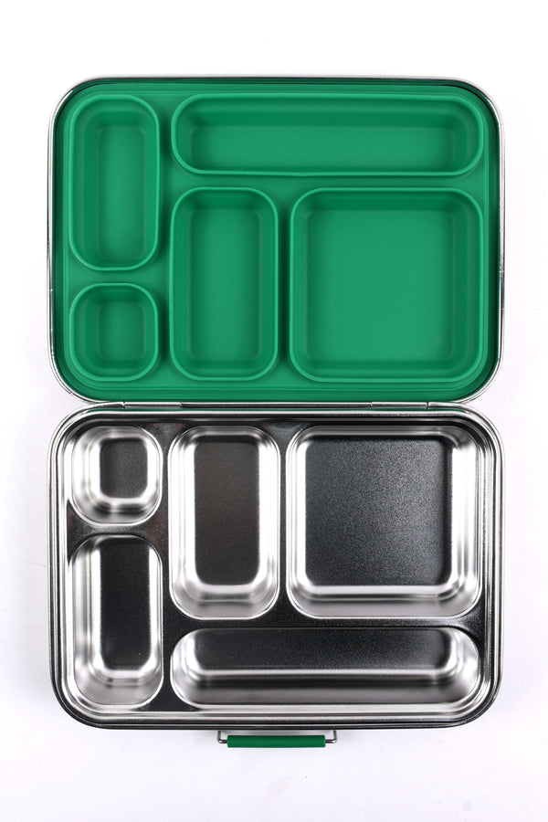 Bento 5 Green Stainless Steel Lunch Box-Kinnder