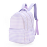 Lilac Gingham Campus School Backpack-Campus Backpack-Kinnder