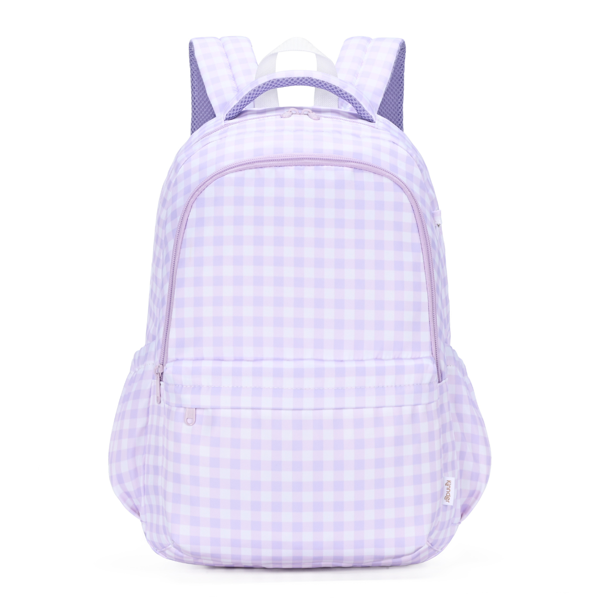 Lilac Gingham Campus School Backpack-Kinnder