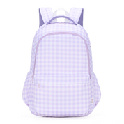 Lilac Gingham Campus School Backpack-Kinnder