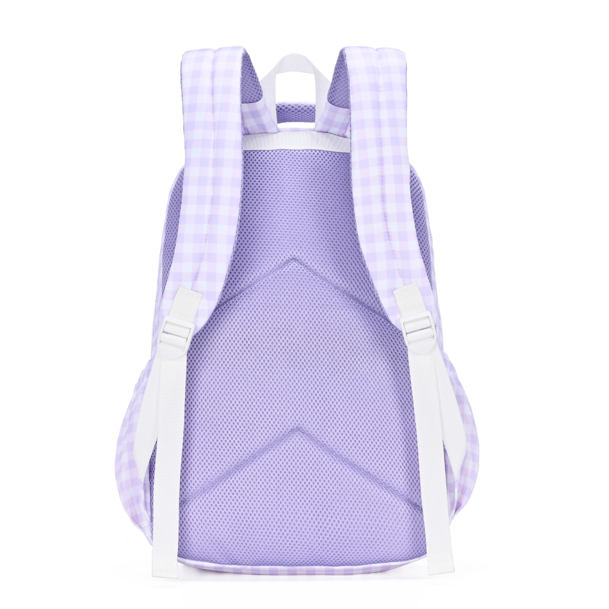 Lilac Gingham Campus School Backpack-Kinnder