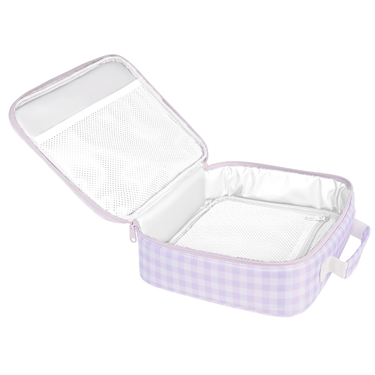 Lilac Gingham Junior Insulated Lunch Bag + Ice Pack-Junior Lunch Bag-Kinnder