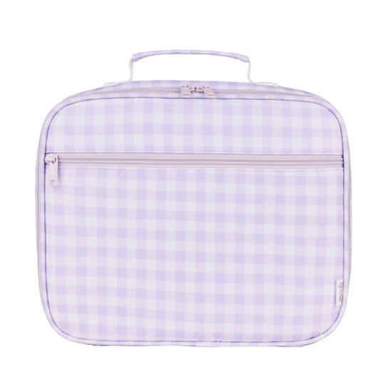 Lilac Gingham Junior Insulated Lunch Bag + Ice Pack-Kinnder