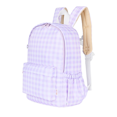 Lilac Gingham Mini Daycare/Toddler Backpack-Kinnder