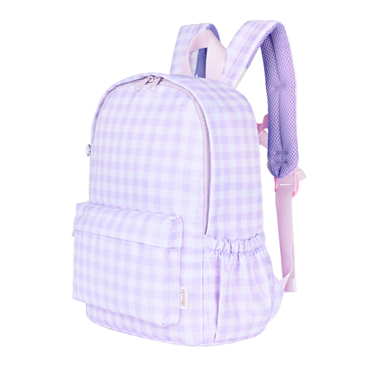 Lilac Gingham Mini Daycare/Toddler Backpack-Kinnder
