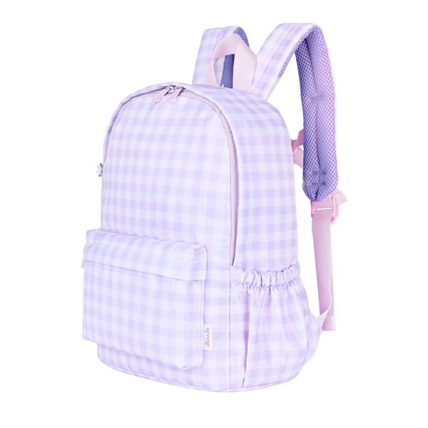 Lilac Gingham Mini Daycare/Toddler Backpack-Kinnder