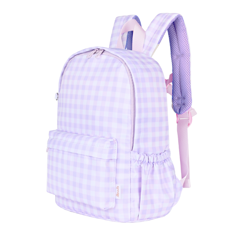 Lilac Gingham Mini Daycare/Toddler Backpack-Kinnder
