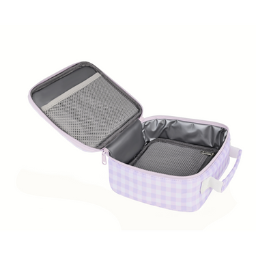 Lilac Gingham Mini Insulated Lunch Bag-Kinnder