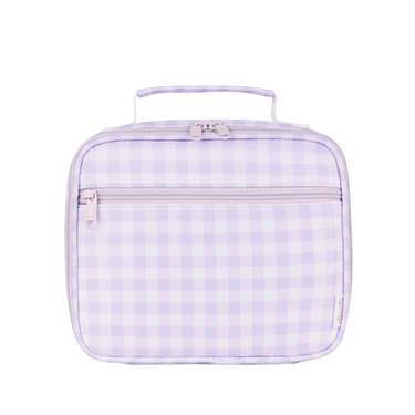 Lilac Gingham Mini Insulated Lunch Bag-Kinnder