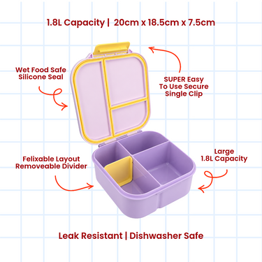 The Foodie Lunch Box Blueberry & Periwinkle-Bento Box-Kinnder