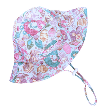 Mermaid Aqua Cotton Bucket Hat-Kinnder