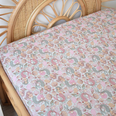 Mermaid Aqua Waterproof Fitted Sheet-Kinnder