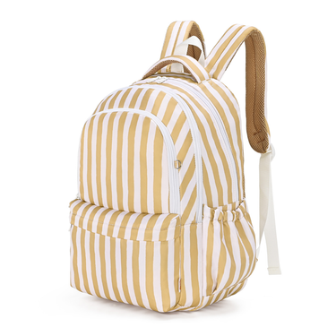 Mustard Stripe Campus School Backpack 2.0-Campus Backpack-Kinnder