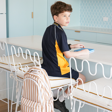 Mustard Stripe Campus School Backpack 2.0-Kinnder