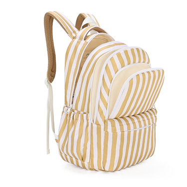 Mustard Stripe Campus School Backpack-Campus Backpack-Kinnder