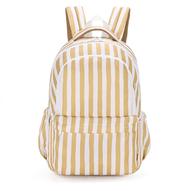 Mustard Stripe Campus School Backpack-Campus Backpack-Kinnder