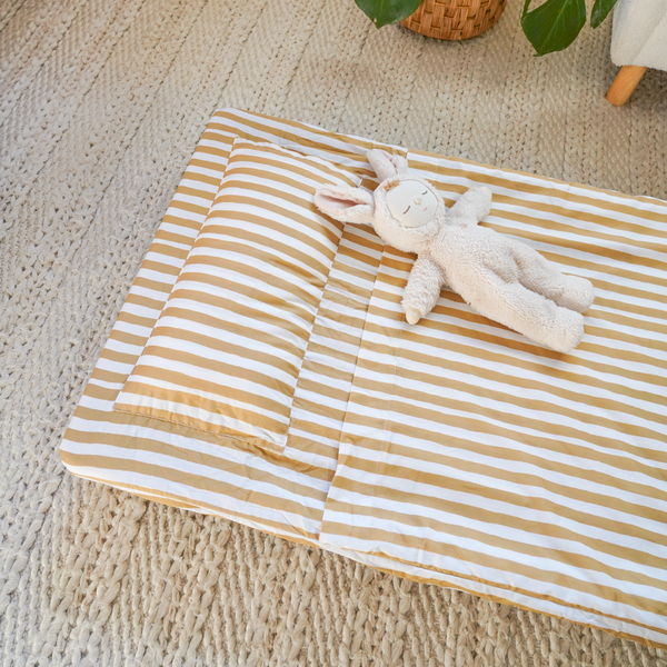 Mustard Stripe Daycare Sheet & Pillow Set-Kinnder