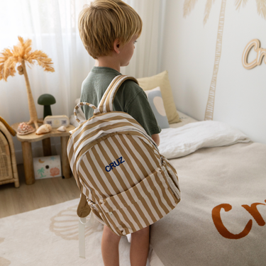 Mustard Stripe Junior Kindy/School Backpack-Junior Backpack-Kinnder