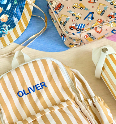 Mustard Stripe Mini Daycare/Toddler Backpack-Mini Backpack-Kinnder