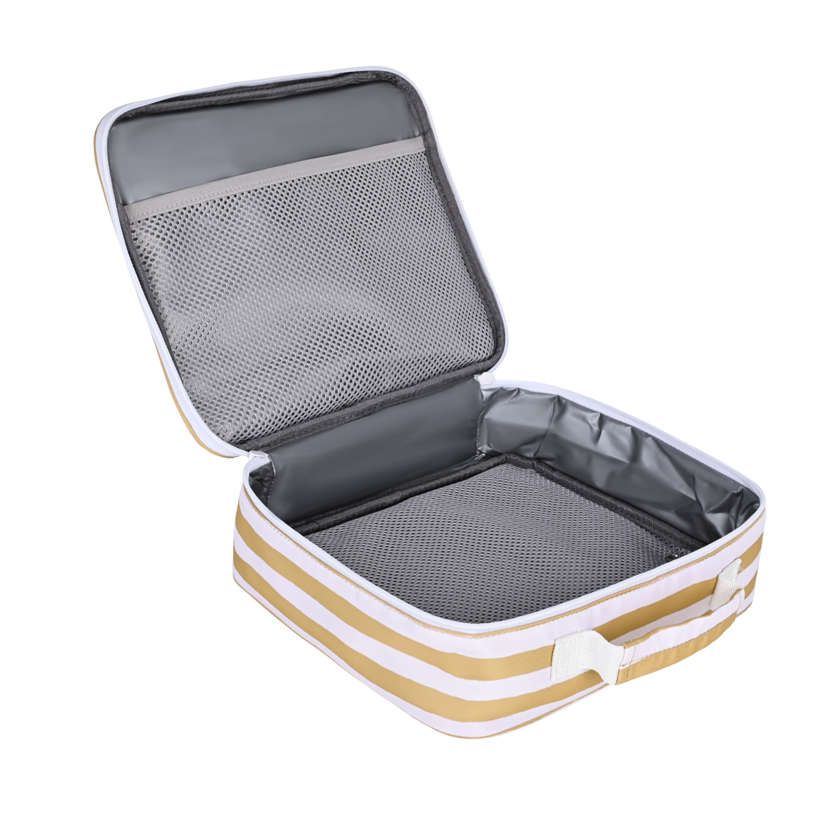 Mustard Stripe Mini Insulated Lunch Bag-Kinnder