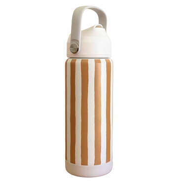 Mustard Stripe Stainless Steel Drink Bottle 530ml-Kinnder
