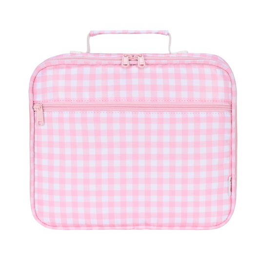 Pink Gingham Junior Insulated Lunch Bag + Ice Pack-Kinnder