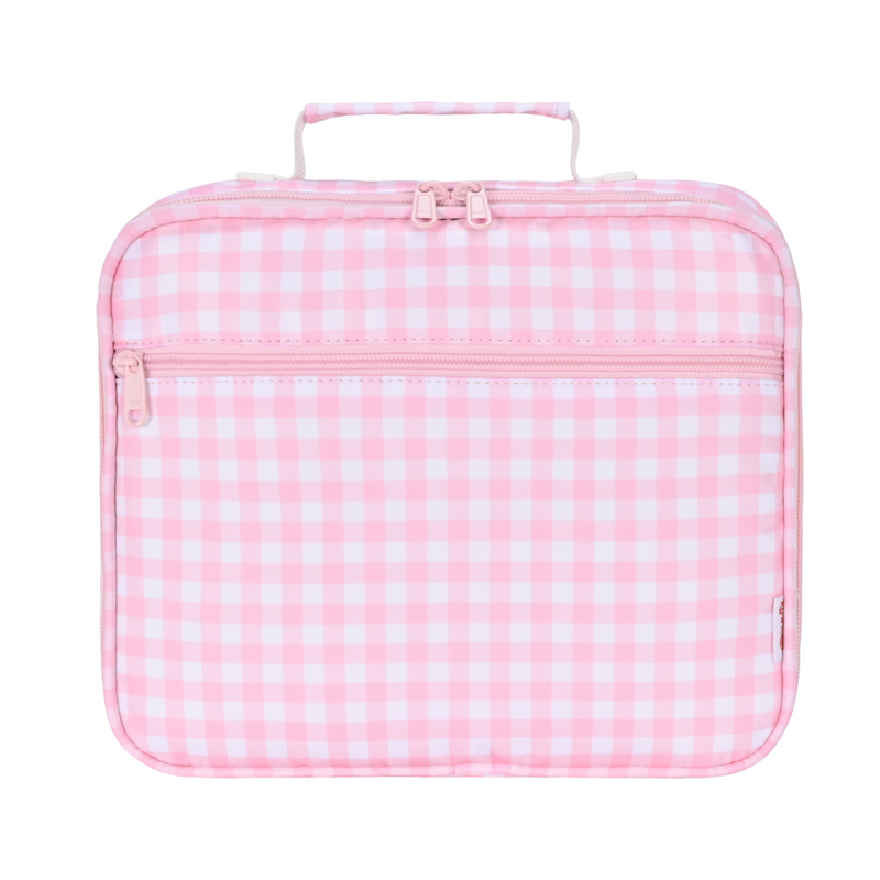 Pink Gingham Junior Insulated Lunch Bag + Ice Pack-Kinnder