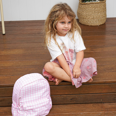 Pink Gingham Mini Daycare/Toddler Backpack-Kinnder