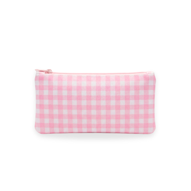 Pink Gingham Mini Pencil Case-Kinnder