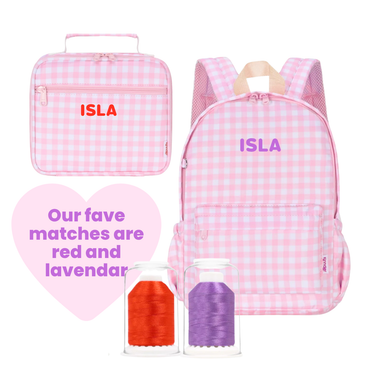 Pink Gingham Library Bag